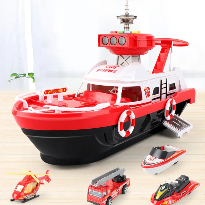 Kids Toys Ship Simulation Track Inertia Boat Diecasts & Toy Vehicles Music Story Light Toy Ship Model Toy Car Parking Boys Toys