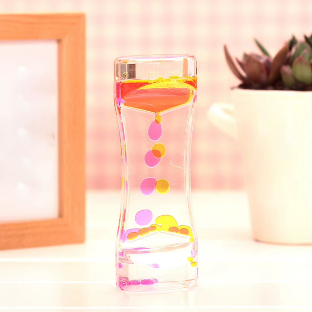 Stress Toy Double Colors Oil Hourglass Liquid Floating Motion Bubbles Timer Desk Decors Descending Sensory Bubbles Kids Toys