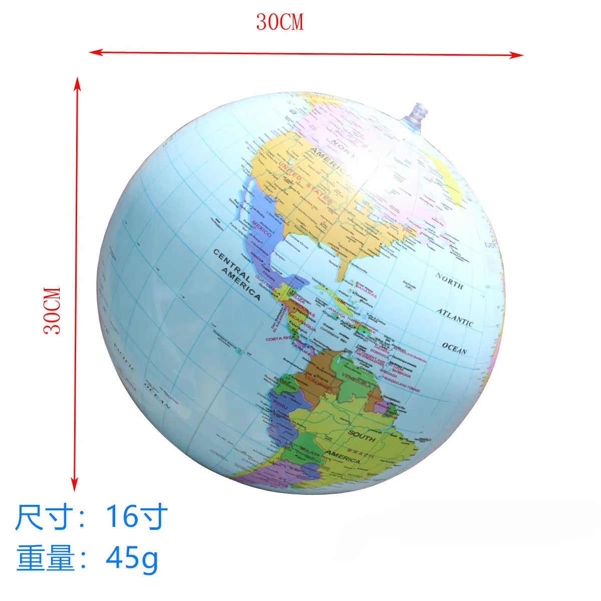 30Cm Inflatable Globe Children'S Toys Home Decorations Geography Teaching Props Pvc Earth Balloon Water Pool Kids Toys Ball