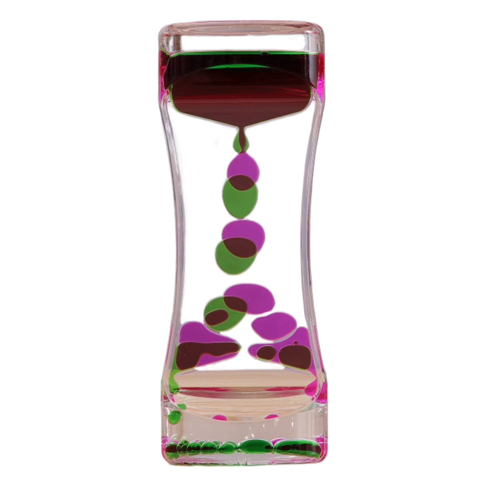 Stress Toy Double Colors Oil Hourglass Liquid Floating Motion Bubbles Timer Desk Decors Descending Sensory Bubbles Kids Toys