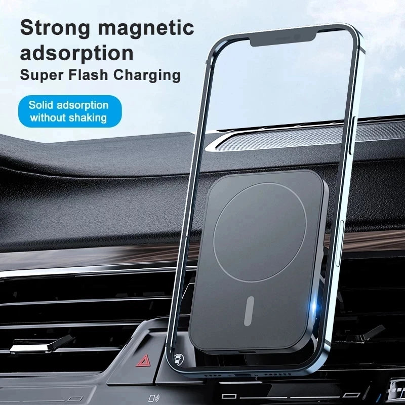 Magnetic Wireless Charger Car Air Vent Stand Phone Holder 15W Magnet Car Fast Charging Station for Iphone 12 13 14 Pro Max Mini