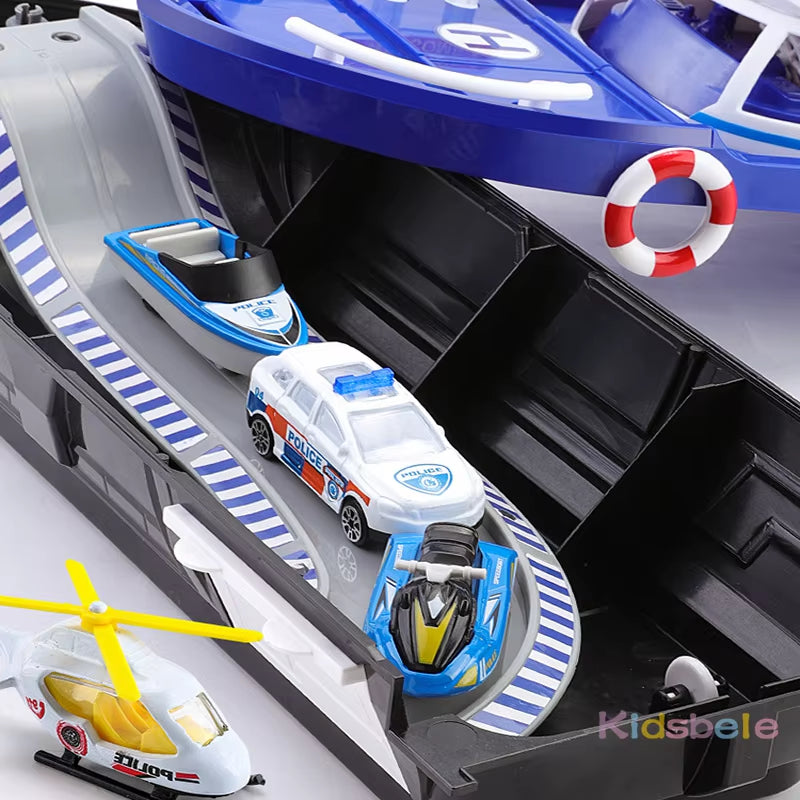 Kids Toys Ship Simulation Track Inertia Boat Diecasts & Toy Vehicles Music Story Light Toy Ship Model Toy Car Parking Boys Toys