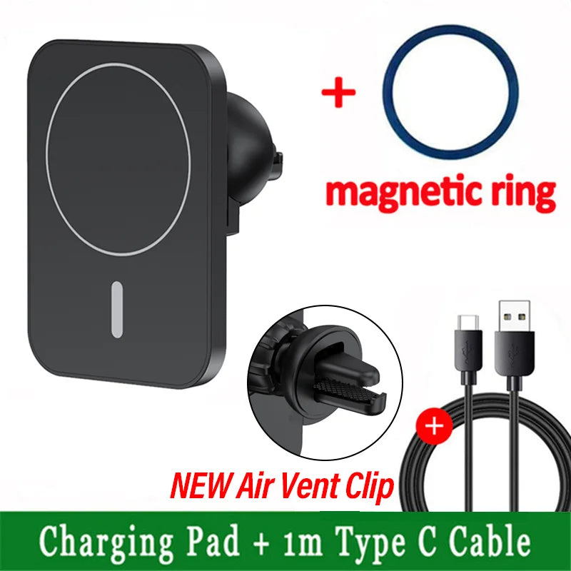 Magnetic Wireless Charger Car Air Vent Stand Phone Holder 15W Magnet Car Fast Charging Station for Iphone 12 13 14 Pro Max Mini