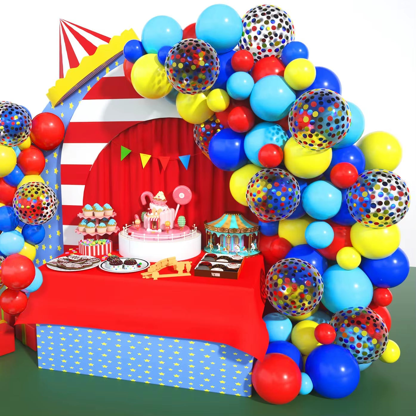 1Set Cartoon Clown Plim Foil Balloons Set Children 45X70Cm Plim Plip Party Clown Decorations Kids Toys Baby Shower Air Globos