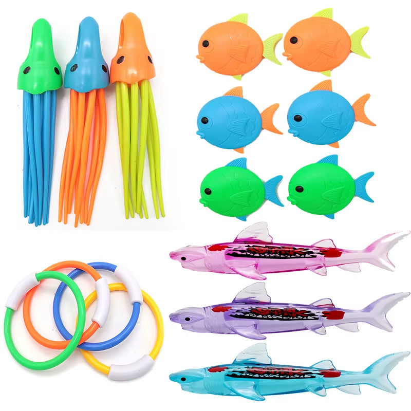 Diving Toys Breath Closure Training Water Underwater Toy Set Children'S Swimming Pool Treasure Hunt Water Ring Diamond Kids Toys