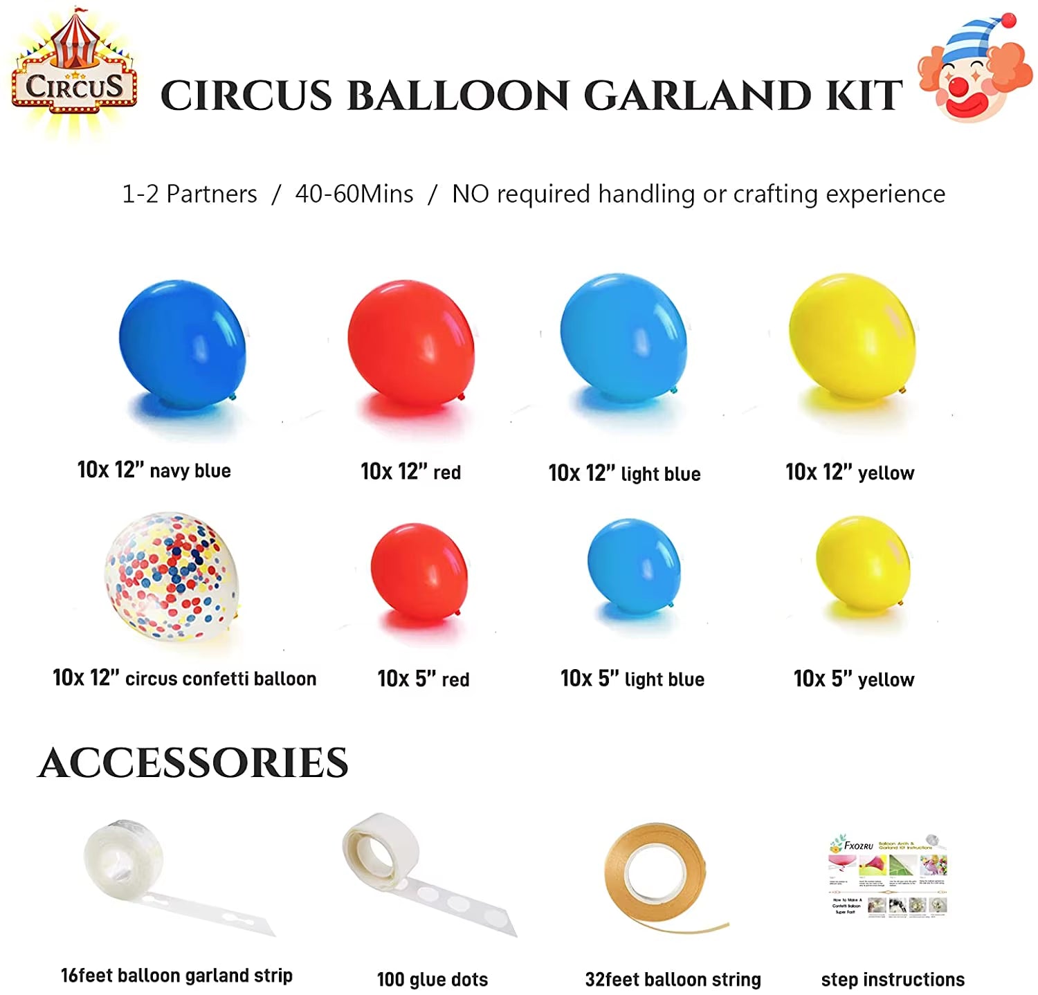 1Set Cartoon Clown Plim Foil Balloons Set Children 45X70Cm Plim Plip Party Clown Decorations Kids Toys Baby Shower Air Globos