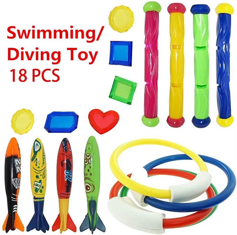 Diving Toys Breath Closure Training Water Underwater Toy Set Children'S Swimming Pool Treasure Hunt Water Ring Diamond Kids Toys