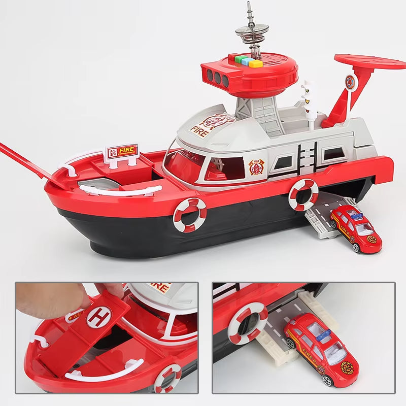 Kids Toys Ship Simulation Track Inertia Boat Diecasts & Toy Vehicles Music Story Light Toy Ship Model Toy Car Parking Boys Toys
