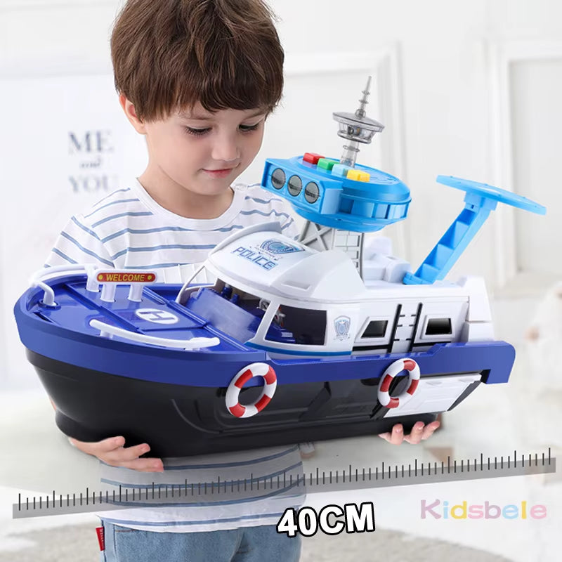 Kids Toys Ship Simulation Track Inertia Boat Diecasts & Toy Vehicles Music Story Light Toy Ship Model Toy Car Parking Boys Toys