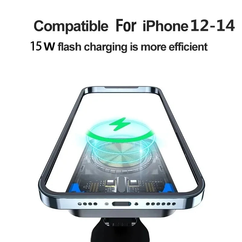 Magnetic Wireless Charger Car Air Vent Stand Phone Holder 15W Magnet Car Fast Charging Station for Iphone 12 13 14 Pro Max Mini