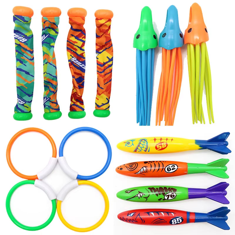 Diving Toys Breath Closure Training Water Underwater Toy Set Children'S Swimming Pool Treasure Hunt Water Ring Diamond Kids Toys