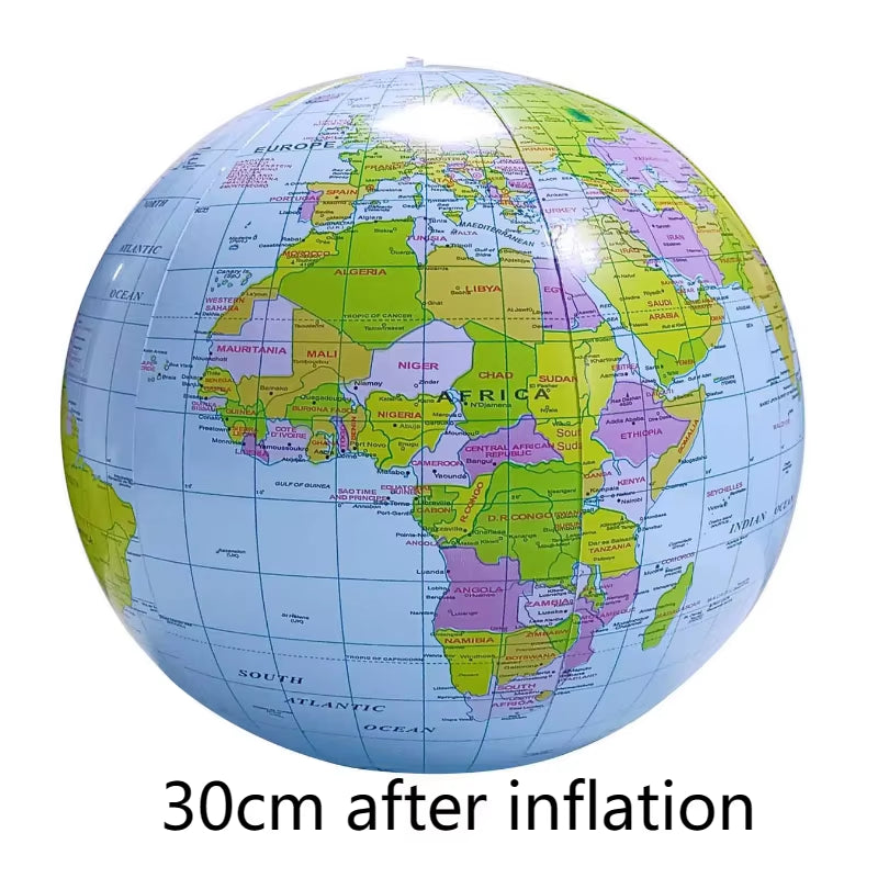 30Cm Inflatable Globe Children'S Toys Home Decorations Geography Teaching Props Pvc Earth Balloon Water Pool Kids Toys Ball