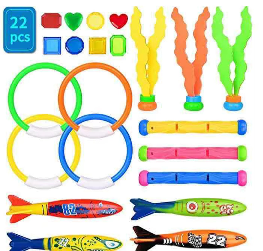 Diving Toys Breath Closure Training Water Underwater Toy Set Children'S Swimming Pool Treasure Hunt Water Ring Diamond Kids Toys