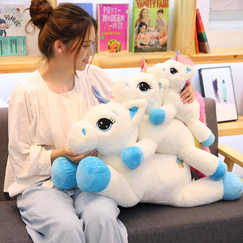 40Cm 60Cm 80Cm Rainbow Unicorn Plush Toys Kawaii Kids Toys Stuffed Cartoon Animal Baby Doll Children Christmas Birthday Gift