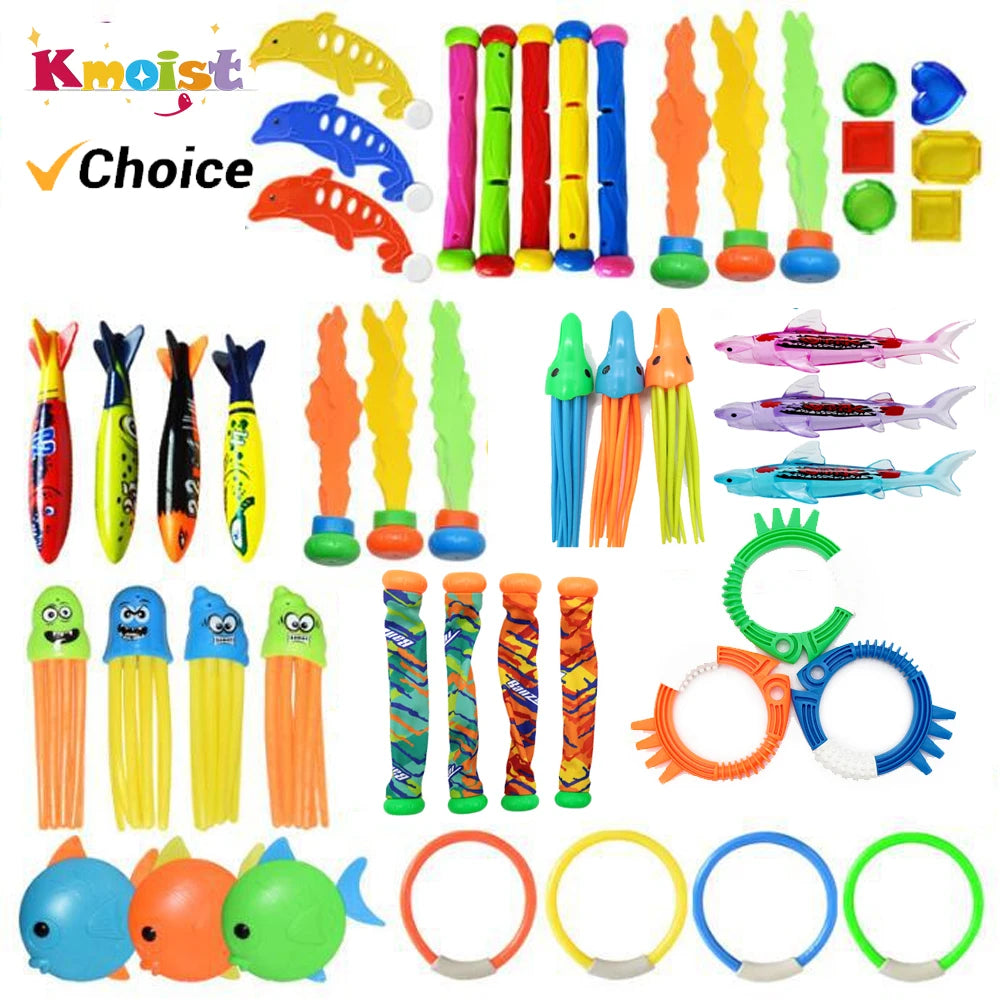 Diving Toys Breath Closure Training Water Underwater Toy Set Children'S Swimming Pool Treasure Hunt Water Ring Diamond Kids Toys