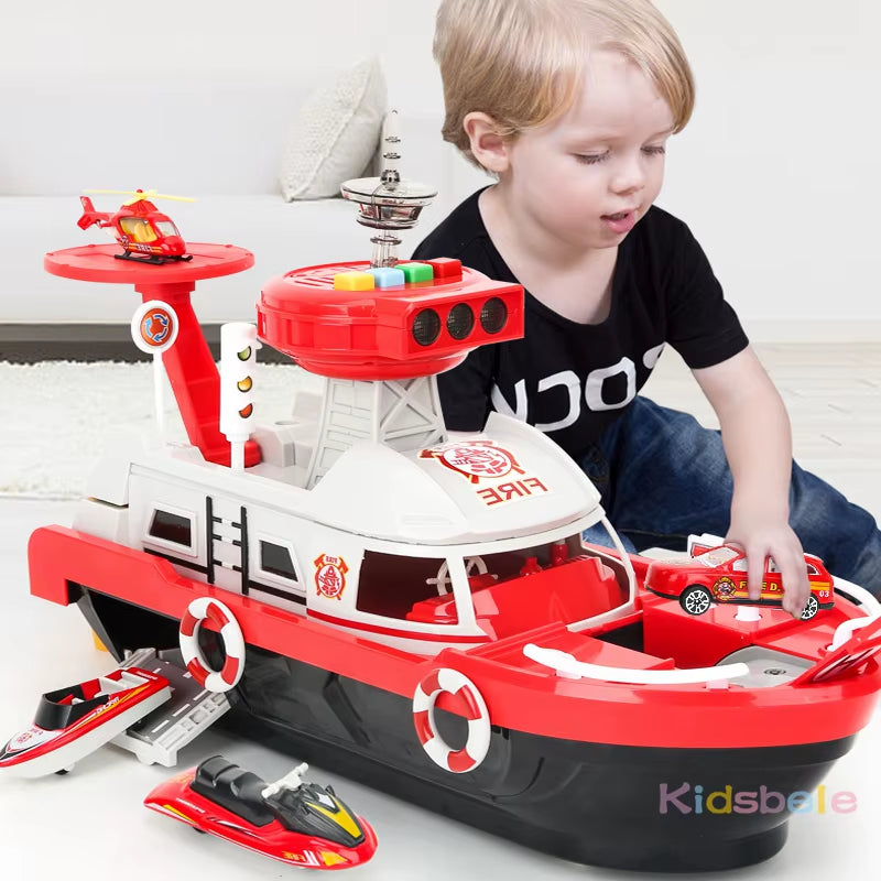 Kids Toys Ship Simulation Track Inertia Boat Diecasts & Toy Vehicles Music Story Light Toy Ship Model Toy Car Parking Boys Toys